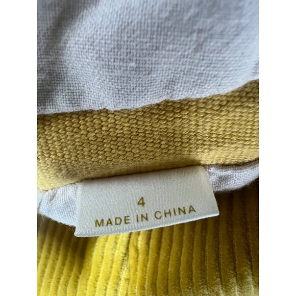 Maeve Yellow Corduroy Pencil Skirt Womens Knee-Length With Side Zipper Size 4 - Picture 6 of 15